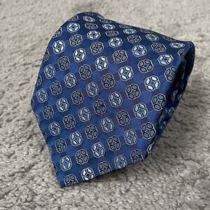RECENT Ermenegildo Zegna Men's Silk Tie Cobalt Blue Floral Medallion